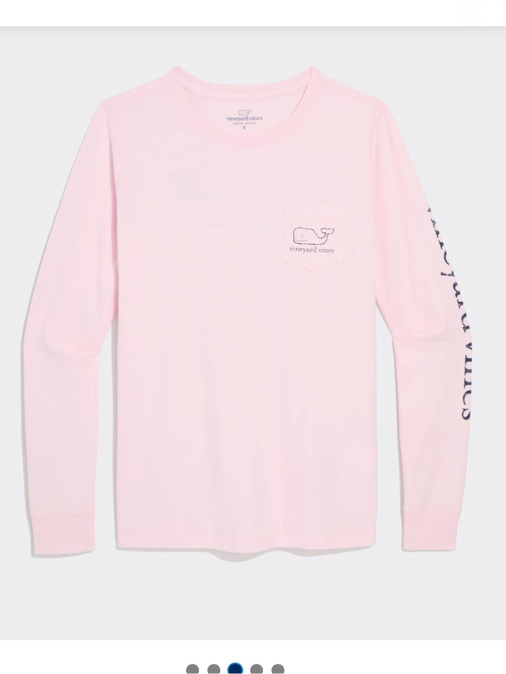 Small Vineyard Vines Pink Vintage Whale Long Sleeve Tee Shirt